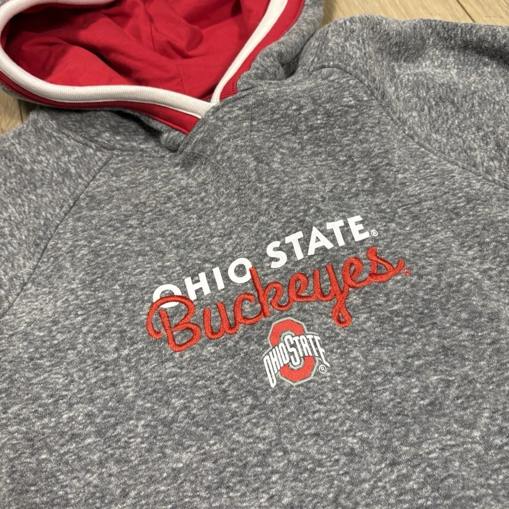 Champion Ohio State Buckeyes Pullover Hoodie Mens Small Gray‎ Fleece Sweatshirt